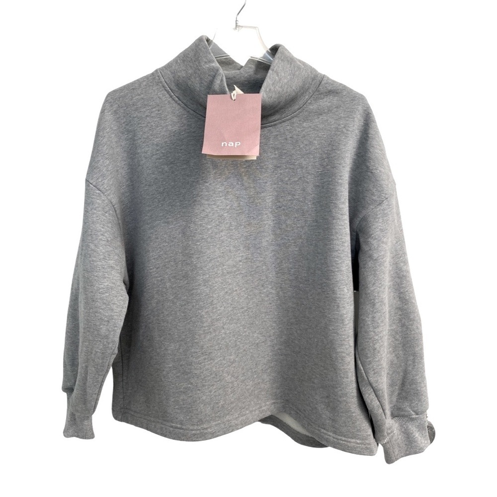 NAP Loungewear Oversized Boxy Heather Gray Sweatshirt Size Small NEW